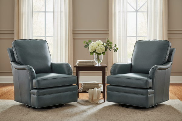 Felicity Leather SWIVEL/GLIDER Accent Chair