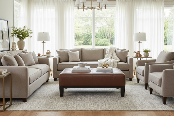 Felix 51 Inch Long Contemporary Leather Cocktail Bench Coffee Table Ottoman
