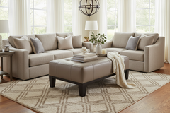 Felix 51 Inch Long Contemporary Leather Cocktail Bench Coffee Table Ottoman