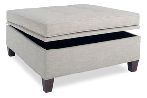 Finley 30 or 40 Inch Square Fabric Upholstered STORAGE Ottoman