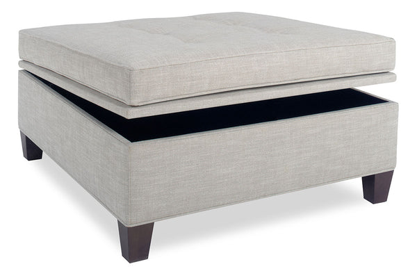 Finley 30 or 40 Inch Square Fabric Upholstered STORAGE Ottoman