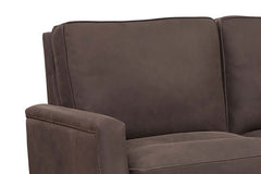 Fitzgerald Cocoa 91 Inch "Quick Ship" Traditional Top Grain Leather Pillow Back Sofa