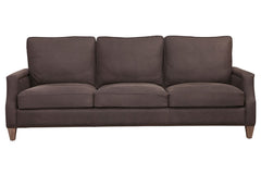 Fitzgerald Cocoa 91 Inch "Quick Ship" Traditional Top Grain Leather Pillow Back Sofa