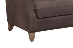 Fitzgerald Cocoa 91 Inch "Quick Ship" Traditional Top Grain Leather Pillow Back Sofa