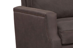 Fitzgerald Cocoa "Quick Ship" SWIVEL Traditional Top Grain Leather Pillow Back Chair