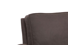 Fitzgerald Cocoa "Quick Ship" SWIVEL Traditional Top Grain Leather Pillow Back Chair