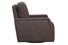 Fitzgerald Cocoa "Quick Ship" SWIVEL Traditional Top Grain Leather Pillow Back Chair