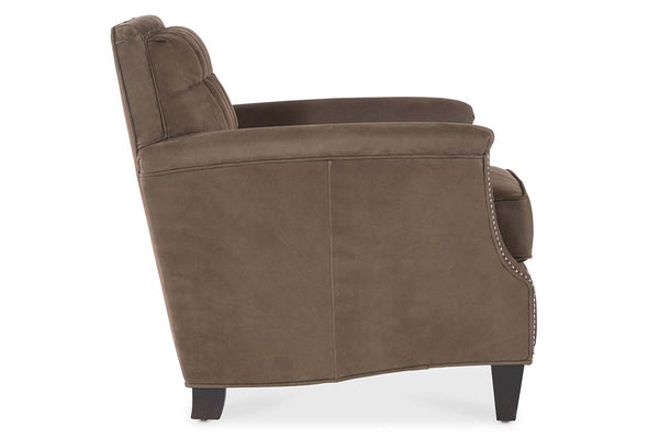 Fitzpatrick Leather Tufted Biscuit Back Accent Club Chair