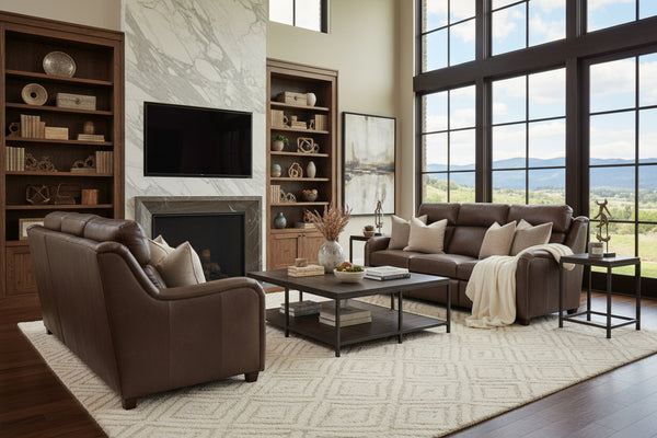 Francis 84 Inch Power Wall Hugger Leather Sofa