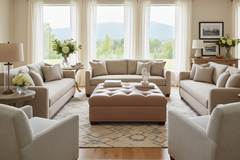 Gaines Tufted 36", 40", 44", Or 48" Inch Square Leather Ottoman (4 Sizes Available)