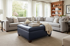 Gaines STORAGE 36", 40", 44", Or 48" Inch Square Leather Ottoman (4 Sizes Available)