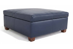 Gaines STORAGE 36", 40", 44", Or 48" Inch Square Leather Ottoman (4 Sizes Available)