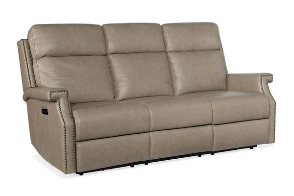 Galina Stone 80 Inch "Quick Ship" ZERO GRAVITY Wall Hugger Power Leather Reclining Sofa