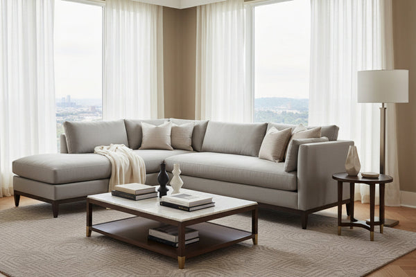 Georgia Two Piece Pillow Back Sectional With Chaise Bumper (Version 2 As Configured)