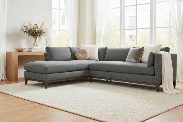 Georgia Two Piece Pillow Back Sectional With Chaise Bumper (Version 2 As Configured)