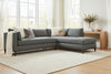 Image of Georgia Two Piece Contemporary Fabric Sectional Sofa