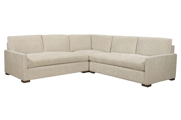 Grady "Quick Ship" Three Piece Bench Cushion Pillow Back Sectional (As Configured)