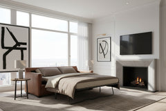 Hadley 82.5 Inch Leather Contemporary Queen Sleeper Sofa
