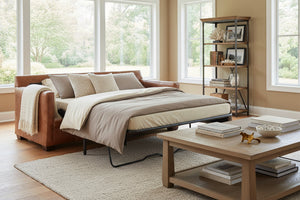 Hadley 82.5 Inch Leather Contemporary Queen Sleeper Sofa
