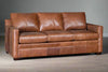 Image of Hadley 82.5 Inch Contemporary Track Arm Pillow Back Leather Sofa - Immerse Yourself In Unparalleled Comfort