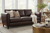 Image of Halifax 84 Inch Bespoke Three Cushion Pillow Back Leather Sofa