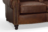Image of Hampton Traditional Two Cushion Leather Loveseat