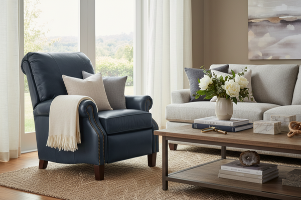 Hanover Leather Recliner With Nailhead Trim - Luxurious Comfort With Classic Elegance