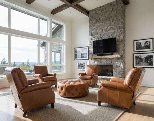 Hanover Leather Recliner With Nailhead Trim - Luxurious Comfort With Classic Elegance