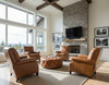 Image of Hanover Leather Recliner With Nailhead Trim - Luxurious Comfort With Classic Elegance
