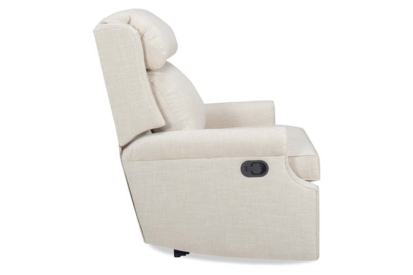 Harlan Bustle Back Fabric Recliner Chair With Inset Rolled Arms