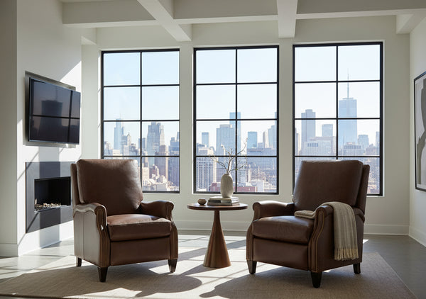 Harrington Leather Pillow Back Recliner Chair