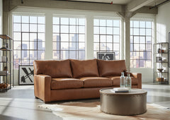 Harrison 91 Inch Contemporary Grand Scale Deep Seat Leather Sofa