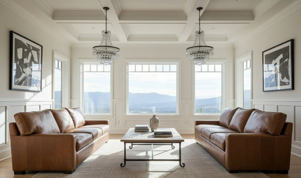 Harrison XL 100 Inch Grand Scale Contemporary Deep Seat Leather Sofa