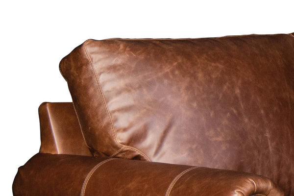 Harris Rolled Arm Leather Sectional Sofa