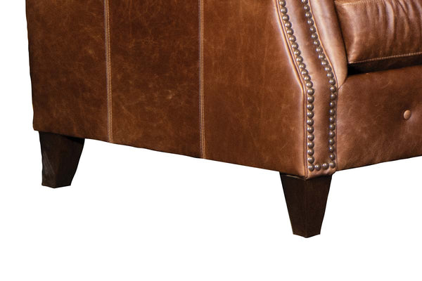 Harris Rolled Arm Leather Sectional Sofa