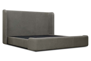 Haven Queen & King Contemporary Leather Platform Wing Bed