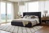 Image of Haven Queen & King Contemporary Leather Platform Wing Bed