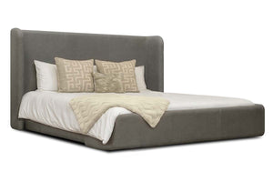 Haven Queen & King Contemporary Leather Platform Wing Bed