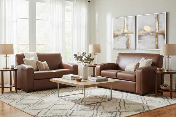 Hayden Contemporary Leather Loveseat
