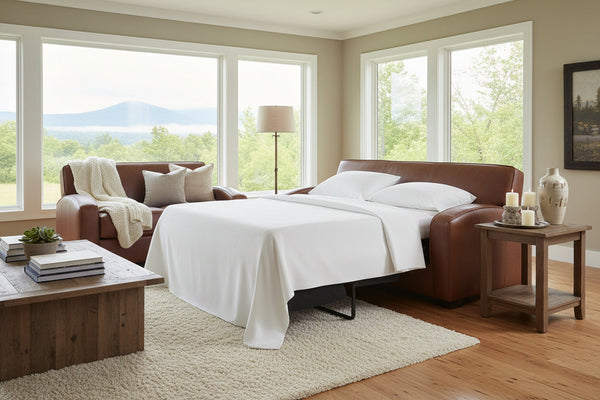 Hayden 81 Inch Contemporary Leather Queen Sofa Bed