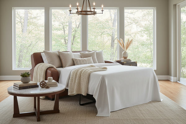 Hayden 81 Inch Contemporary Leather Queen Sofa Bed