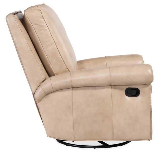 Amani SWIVEL Leather Pillow Back Recliner Chair - Experience Luxurious Comfort