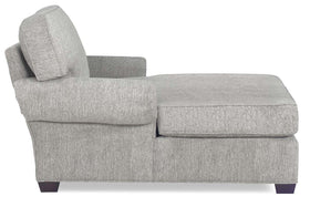 Heather 8-Way Hand Tied Traditional Fabric Pillow Back Rolled Arm Chaise Lounge