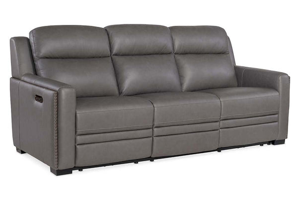 Herman Shale 88 Inch "Quick Ship" Wall Hugger 3-Way Power Leather Reclining Sofa