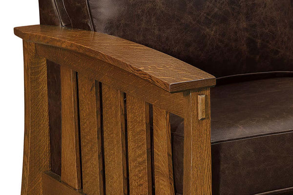 Highland White Oak Mission Style Reclining Leather Seating Collection