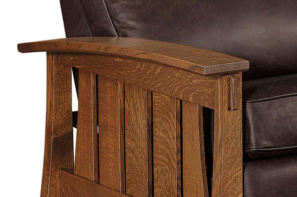 Highland White Oak Mission Style Reclining Leather Seating Collection