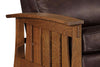 Image of Highland "WALL HUGGER" White Oak Mission Style Leather Reclining Loveseat