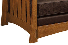 Highland 85 Inch White Oak Mission Style Leather Sofa