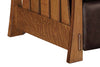 Image of Highland "WALL HUGGER" White Oak Mission Style Leather Reclining Chair