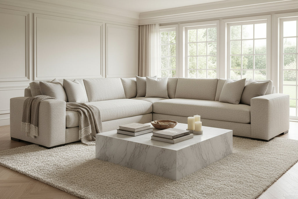 Hilda Large Bench Seat, Modern High Seating Sectional Sofa